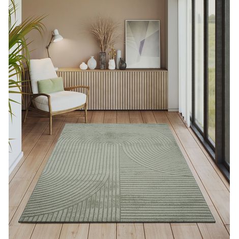 Everest tapis salon chambre court poil 3d doux vert (1/5)