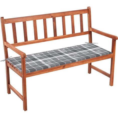 Gartenbank mit Auflage 120 cm Massivholz Akazie