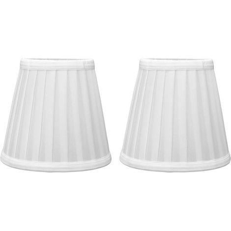 Double petit abat-jour à Clip sur ampoule, 2 pièces, matériau confortable, abat-jour en tissu baril pour lustre de Table, lampe murale PX07 (1/5)