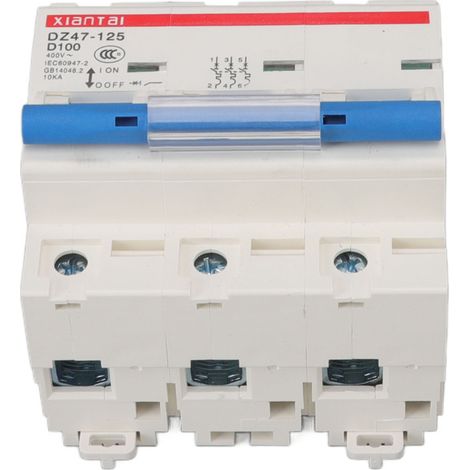 Interruttore automatico miniaturizzato trifase ad alta sicurezza da 100 A 400 V con protezione da sovraccarico per applicazioni domestiche e industriali. (1/5)