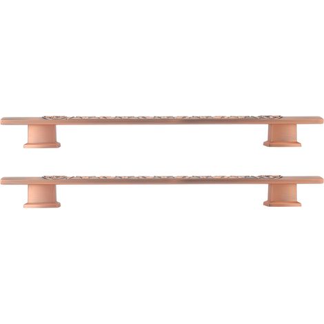 Lot de 2 poignées de porte rétro en alliage de zinc, style européen vintage, pour portes de placards de cuisine et de salle de bain, rouge rétro. (1/5)