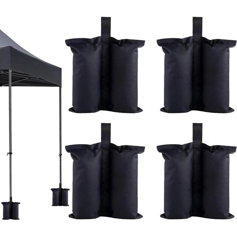 Sacos de arena para uso exterior: 4 sacos de arena resistentes al viento para tiendas de campaña de 34 × 34 cm - Postes fijos para tiendas de campaña, contrapesos para pabellones, sacos de arena para  (1/5)