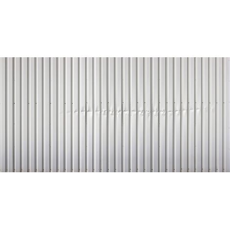 Papier panoramique mur en métal moderne | Tapisserie panoramique cuisine blanche | Papier peint panoramique blanc industriel - 250 x 500 cm (5 pièces) (1/2)