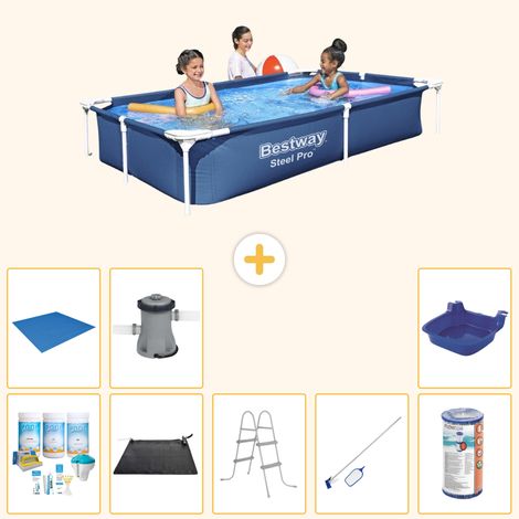 Bestway Bestway Steel Pro Rectangulaire - 221x150x43 cm - 9-pièces S22066 (1/4)