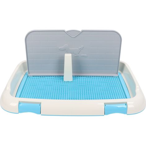 Plateau de pot pour chien, support d'intérieur pour coussin de pipi pour chiot, avec couvercle mural pour chiens de petite et moyenne taille, bleu (1/5)