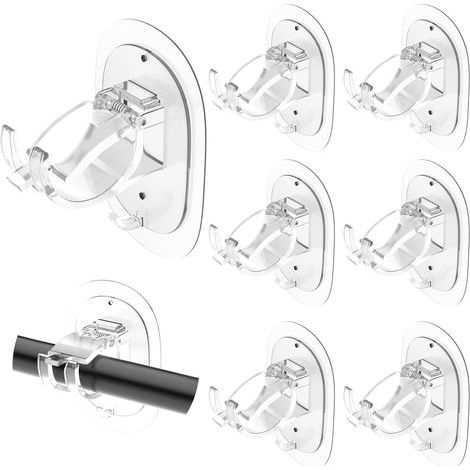 Set di 8 supporti autoadesivi per bastoni per tende, regolabili e senza bisogno di forare, adatti per bagno, soggiorno e cucina. (1/5)
