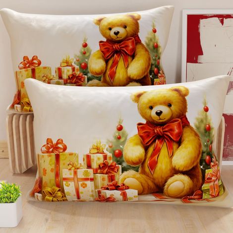 Paire de Housses de Coussin en Microfibre 30x50 cm, Coussins Décoratifs de Noël pour Chambre, Canapé, Salon, Lot de 2 Housses de Coussin, Taie d'oreiller de Noël 3