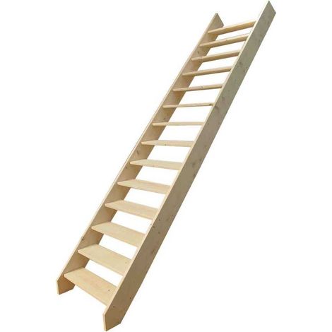 Levigne – Escalier de meunier AULAC sapin massif – Pente réglable par pivots – Largeur 65/70 cm – Section marches 145x28 mm