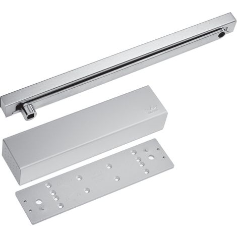 Dormakaba – Ferme-porte TS 91 pack métal en 4 argent – Force de fermeture 1154 – Installation réversible pour portes jusqu'à 1100 mm – Technologie de came