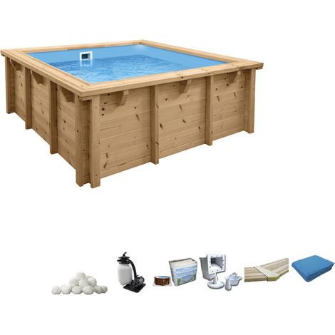 Holzpool Tiefe 0,78 m, mit Filteranlage
