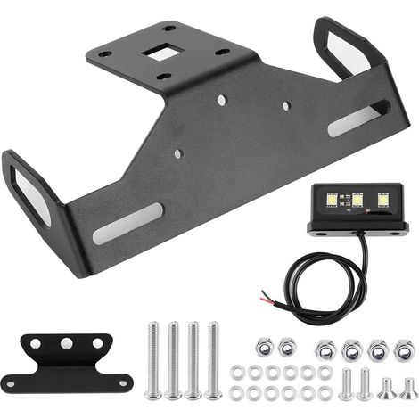 Support de Plaque d'immatriculation pour Z1000 14-17/Z1000R 18-19, Support de Plaque d'immatriculation Moto avec éclairage LED, Support d'élimination de Garde-Boue Ajustable (1/5)