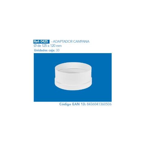 FPLUS adaptador campana 125 a 120 mm , ADAPTADOR CAMPANA 125 A 120 MM