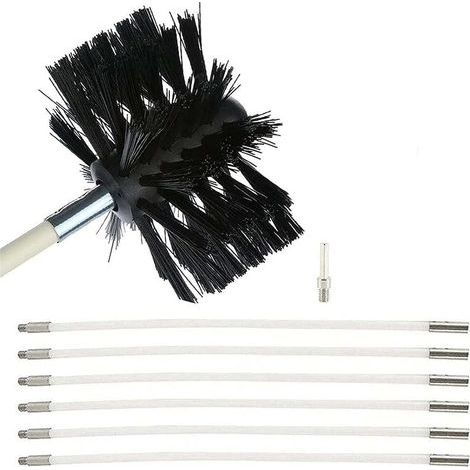 Kit de ramonage, brosses de ramonage, système de ramonage rotatif, jeu de brosses de ramonage (6 brosses, 410 mm) (1/4)