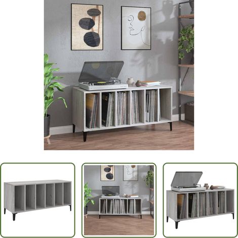 Rangement disques -  Armoire à disques sonoma gris 100x38x48 cm bois d'ingénierie (1/5)