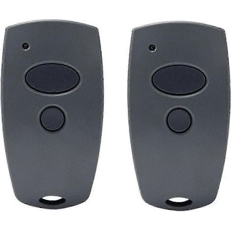 Télécommande à double bouton avec coque arrière noire compatible avec les contrôleurs de porte de garage Marantec D321, D323 et D382 (2 pièces) (1/5)