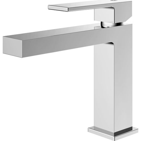 BERNSTEIN - Miscelatore lavabo di design in ottone cromato, getto delicato e risparmio idrico - 3,4x16x17cm (LxAxP) - LAVOA	cromo