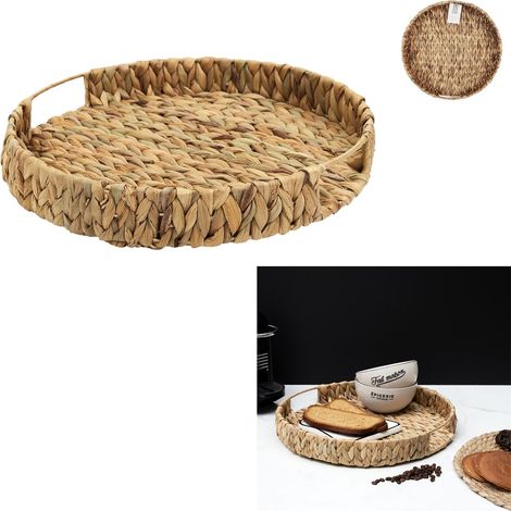 Plateau Rond - HOME DECO FACTORY - Tressage Naturel - Marron (1/3)