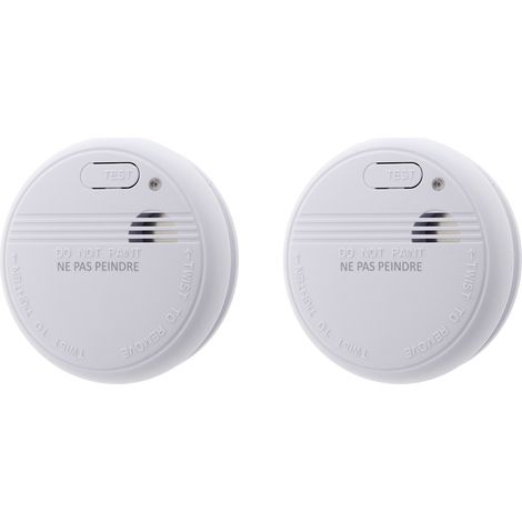Otio – Lot de 2 détecteurs de fumée NF – Autonomie 3 ans – Alerte sonore puissante – Montage simple sans branchement