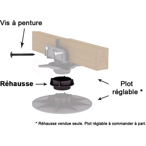 Rehausse de 20mm pour plot Bugal uniquement (1/2)