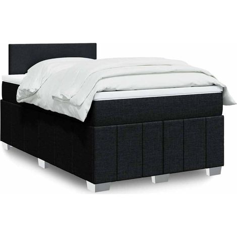 Boxspringbett mit Matratze Schwarz 120x200 cm Stoff