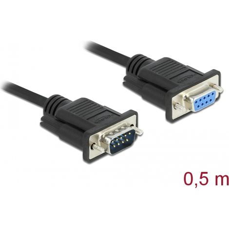 Delock Cable serie RS-232 Sub-D9 macho a hembra 0,5 m
