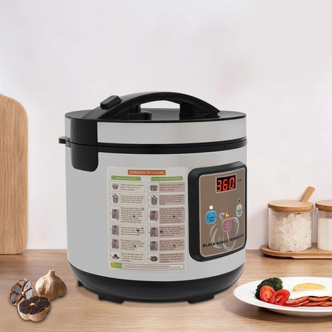Machine à yaourt entièrement automatique 5 l - Fermenteur d'ail noir intelligent - Machine de fermentation multifonctionnelle pour natto, vin de riz doux, kimchi, 90 W, couleur inox (1/5)