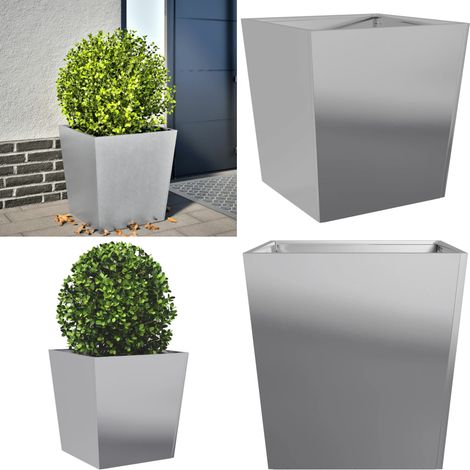 vidaXL Jardinière 50x50x50 cm acier galvanisé (1/5)