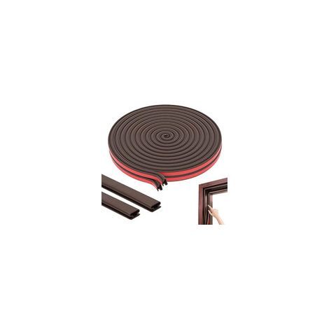 Kit d'étanchéité Porte/Fenêtre, Bande Caoutchouc Adhésif 10m x 6mm, Isolation Phonique & Anticollision, Joint Auto-adhésif pour Porte de Garage, Protection contre les Courants d'Air (1/5)