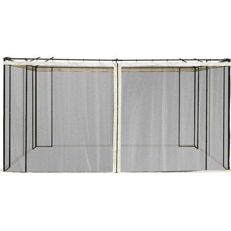 Moustiquaire pour tonnelle 3x4, 4 panneaux latéraux, fermeture éclair, protection contre les insectes en nylon, noire