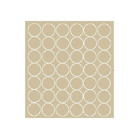 Pegatinas circulares de 3 cm, pegatinas circulares con puntos, 42 piezas, color beige mate.