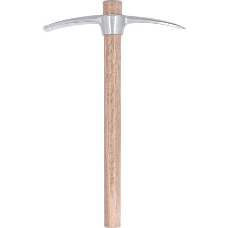 pico de acero inoxidable de 410 mm con mango de madera para jardinería, deshierbe y plantación. (1/5)