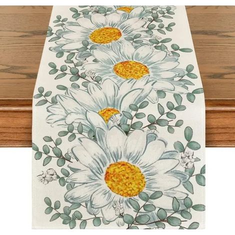 Tovaglia estiva con fiori, colorata, 180x33, Margaretki (1/2)