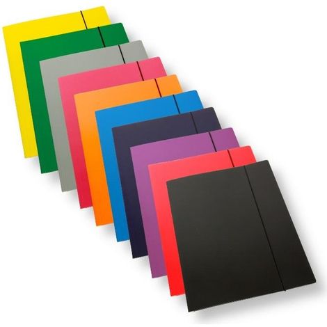 Carpeta A4 con banda elástica, laminada, gramaje mixto 350 g/m² (10 unidades)