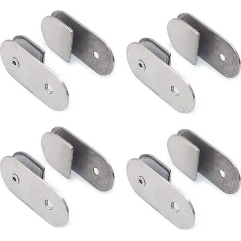 Lot De 8 Pinces À Verre En Acier Inoxydable 304 180 Degrés, Support Mural Pour Étagère En Verre, Convient Pour Panneau De Verre De 8-12 Mm D'épaisseur, Finition Brossée (1/5)