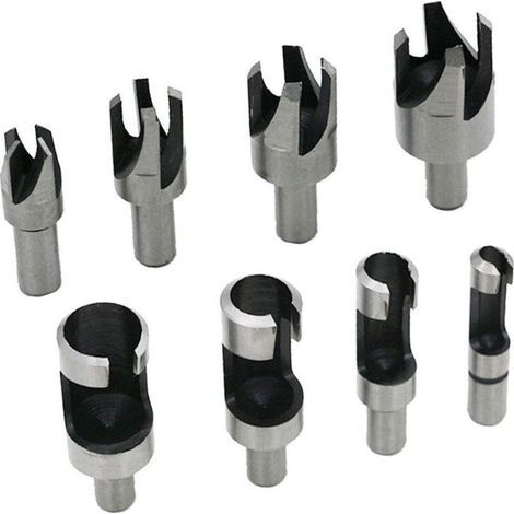 8 Pièces Fraise à Bouchonner Bois – Jeu de Forets pour Plugs en Bois 6 mm, 10 mm, 13 mm, 16 mm avec Forets Coniques et À Griffes (1/4)