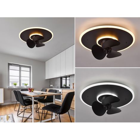 LED Deckenleuchte mit Ventilator NYBRO Fernbedienung Lichtfarbe Wechsel Ø50cm (1/5)