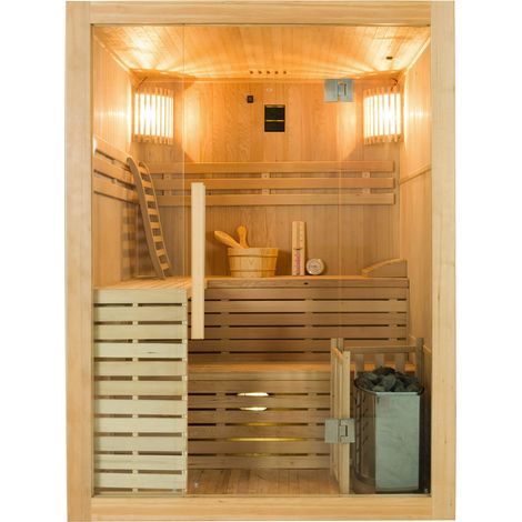 Sauna Finlandese ad Infrarossi 4 Posti 150x150 cm H200 in Legno di Abete Sense 4 (1/5)