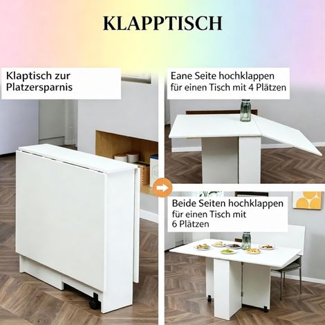 Klappbarer Esstisch mit Rollen,Couchtisch,Kompakter Tisch,Mobiler Beistelltisch(nur mit 1pcs Tisch) (1/5)