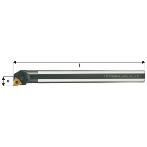 Barre d'alésage ISO 95° A..-PWLNR/L, à arrosage interne, Désignation : A25R PWLNR 08, Ø queue - dg7 25 mm, Dimensions Ø min. 32 mm (1/4)