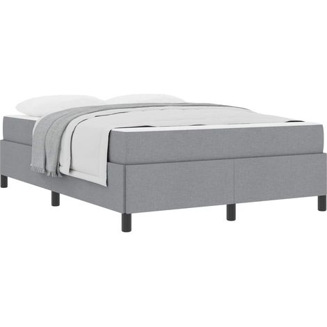 Maison Exclusive - Letto a molle con materasso Grigio chiaro 140 x 190 cm Tessuto