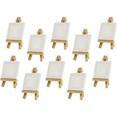 Lot de 10 mini chevalets d'exposition avec toile 8x8cm, petit cadeau de table (1/5)