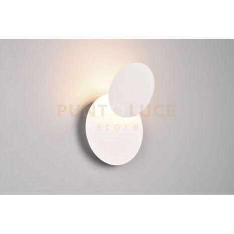 MIO APPLIQUE LED 6W 560lm, 3000K METALLO BIANCO DIFFUSORE ROTONDO ORIENTABILE D. 18CM