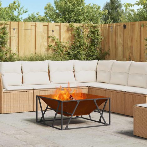 Feuerstelle Braun 80 x 80 x 40 cm Wetterfeststahl