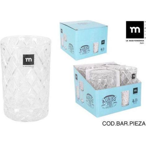 50 cls vaso cristal tallado vintage lamediterranea md viso - caja 4 unidades