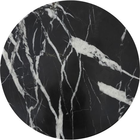 Interiors by Premier Black and Gold Marble Round Chopping Board, Non-Slip Marble Chopping Board, Easy to Clean Black Board (1/4)