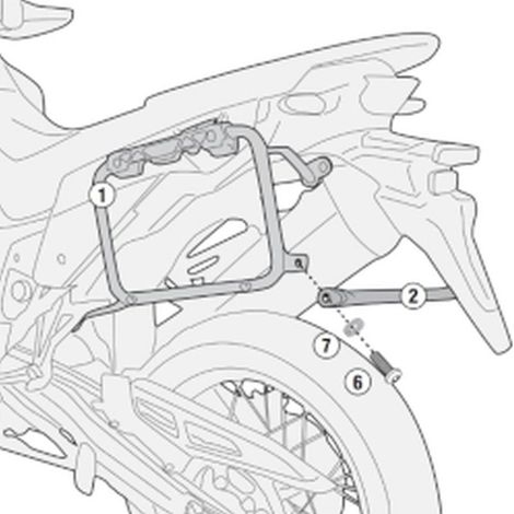 Telaio per valigie laterali Kappa monokey per Honda XL 750 Transalp (2023) - compatibile anche con le valigie retro-FIT monokey K-venture ALU e K'mission ALU