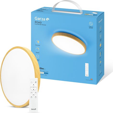 Plafon techo GARZA aro madera 42mm 30w 3200LM conmando (1/4)