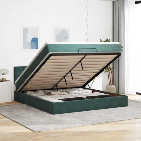 Maison Exclusive - Struttura Letto Pouf con Materasso 160x200 cm in Velluto (1/5)