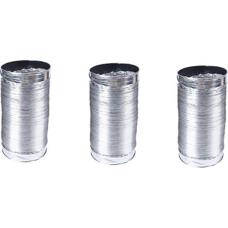 3 pièces 3 Meter Length 100mm/4 pouce Fresh air Système flexible aluminium Exhaust Duct tuyau air ventilation tuyau durite (1/5)