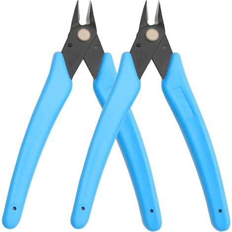 Lot de 2 pinces coupantes de précision pour la fabrication de bijoux, électroniques, loisirs créatifs, 12,7 cm, mini pinces coupantes latérales pour attaches de fermeture éclair, modèles en plastique (1/5)